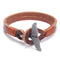 Whale Tail Alloy Leather Hand-knitted Men's Bracelet