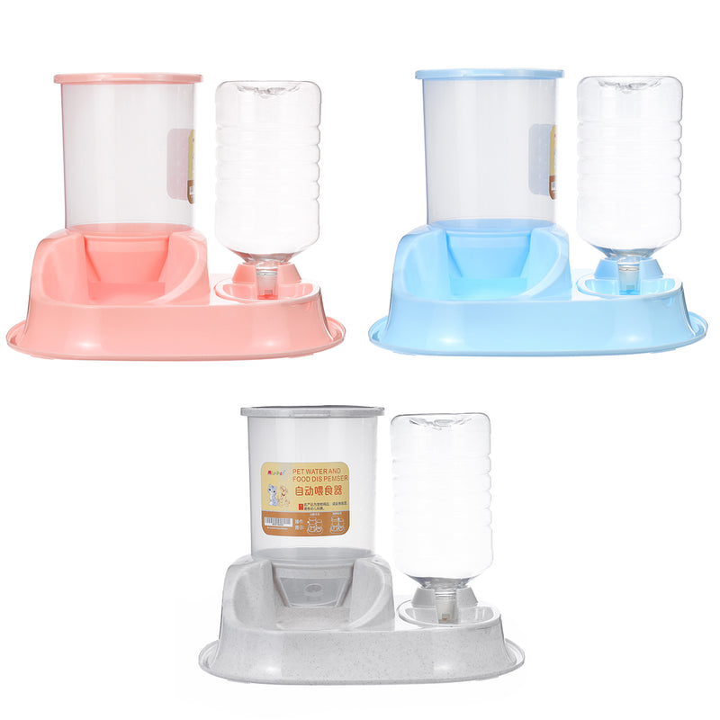 2 in 1 Automatic Pet Feeder Waterer  4L Food & 2.5L Water Dispenser Dog Cat Self Feeding