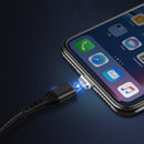 KUULAA 3A LED Magnetic Nylon Quick Charge Type-C Data Cable for Samsung S10+ HUAWEI Mate20 Xiaomi Mi8 Redmi Note8