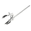 4 Prongs Long Handle Clamp Flask Clip with Rubber Protective Cover Jaws Adjustable Pipe Holder