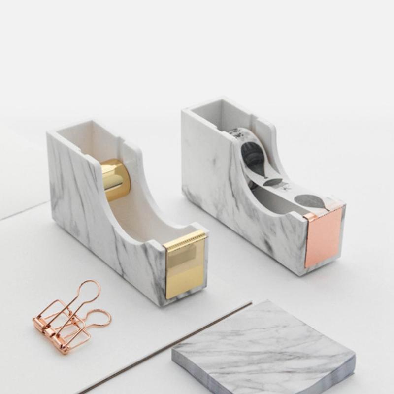 Miwoo MW0092/0710Q Marble Tape Cutter Tools Desktop Adhesive Tape Base Stationery for School Office Desktop Supplies