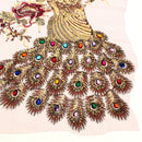 Sequins Applique Embroidered Peacock Multiple Rhinestone DIY Sewing Trim Decorations