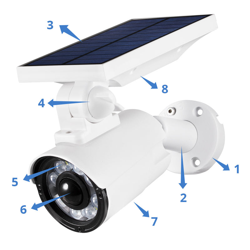 Solar Charging Waterproof IP66 8 LED Outdoor Garden Simulation Dummy Not Real Camera Villa Lawn Induction Street Wall Lamp Wall LED Night Light