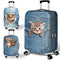 Honana Denim 3D Cute Cat Dog Elastic Luggage Cover Trolley Case Cover Warm Travel Suitcase Protector