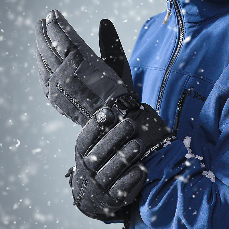 GOLOVEJOY SK02 Skiing Gloves Winter Outdoor Cycling Windproof Waterproof Pocket Touch Screen Antiskid Plush Warm