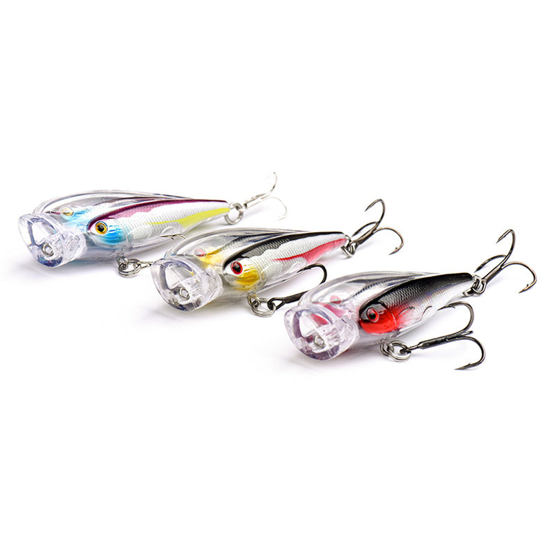 LEO 1PC 7.5CM 12G Popper Fishing Lure 3 Colors Hard Baits Fishing Lure Tackle