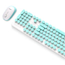 XINMENGN520 2.4GHz Wireless Retro Keyboard and Mouse Combo Set for School Office Use