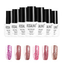 8 Colors Rose Gold Nail Gel Polish Glitter Soak-off UV Gel Varnish Nail Art Long-Lasting