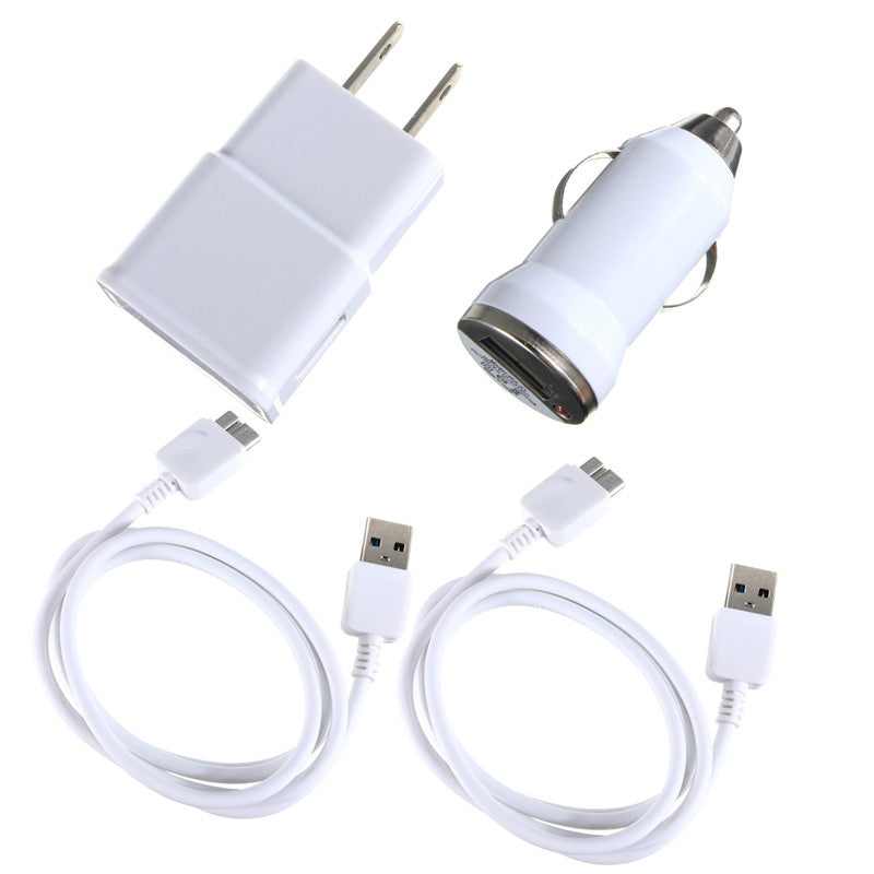 Combination Micro USB Cable + Wall and Car Charger OEM For Samsung Galaxy Note 3 S5