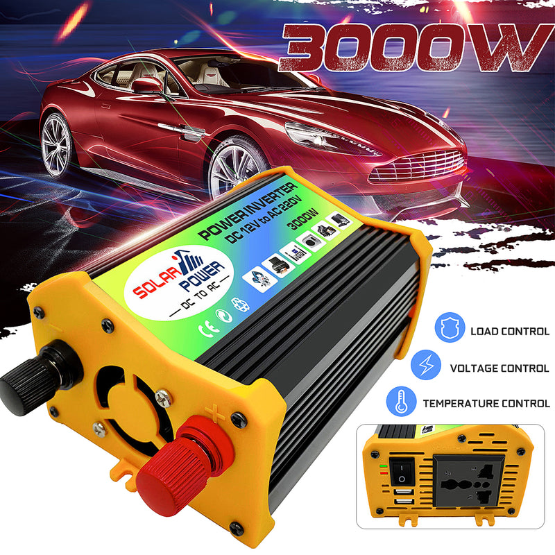 3000W DC12V A AC 220V Power Inverter Boat Car Converter USB Inverter Solar Inverter
