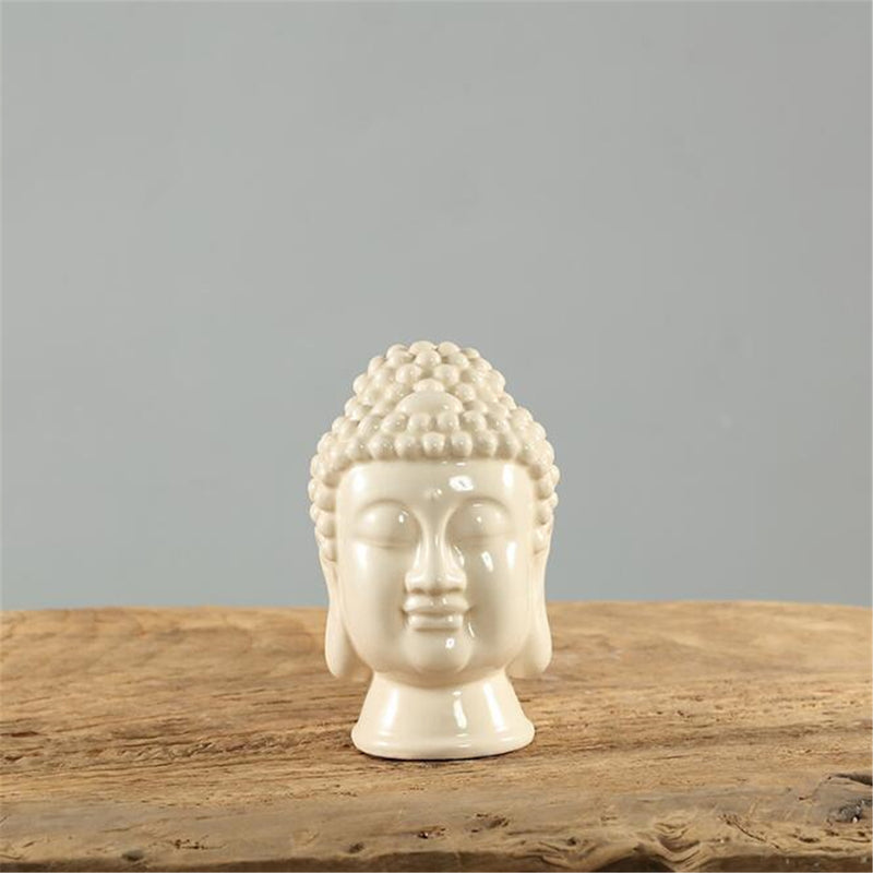 Modern B uddha Head Ceramic Sculpture Ornament Statue Office Room Art Home Decorations