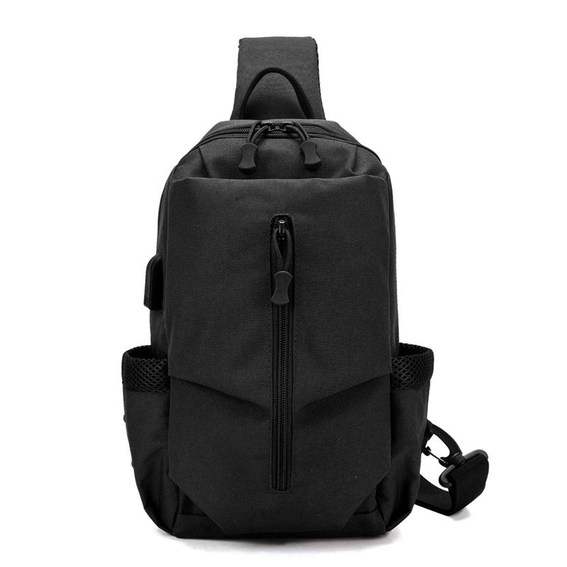ZANLURE 3611 USB Tactical Bag Oxford Waterproof Chest Bag Shoulder Bag Crossbody Bag Fashion Leisure Hand Bag