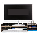 Multi-function Desktop Monitor Stand Computer Laptop Screen Riser Wood Shelf Desk Storage Holder with Lock