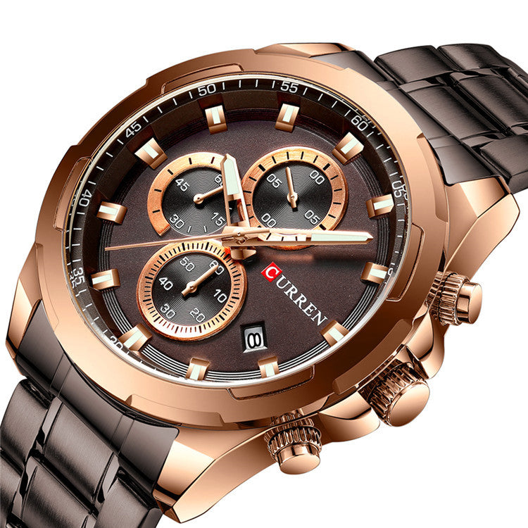 CURREN 8354 Calendar Auto Date Display Men Watch Stainless Steel Band Quartz Watch