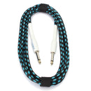 Zebra 3m Guitar Cable Cord for Guitar Mixer Amplifier Blue-Black
