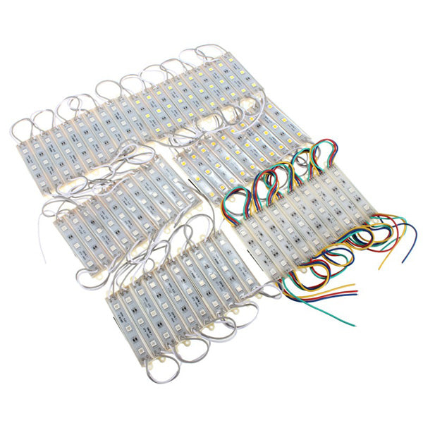 10 Pieces 5050 SMD 30 LED Module Rigid Strip String Light Multi-Colors Waterproof DC 12V