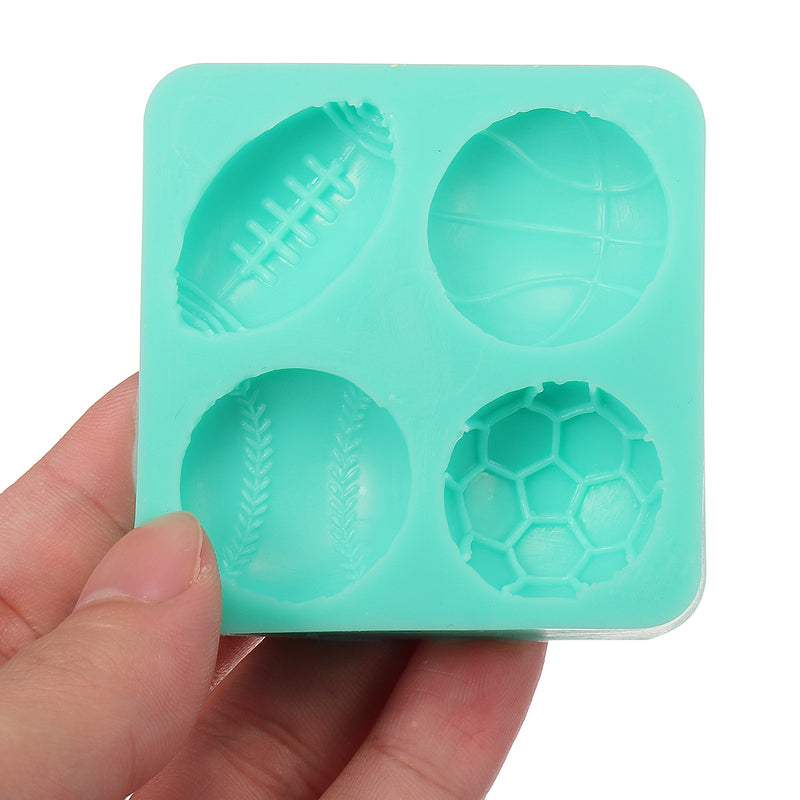 3D Silicone Football Basketball Fondant Mold Cake Sugar Chocolate Baking Tool Baking Mold