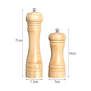 Oak Manual Pepper Burnisher Salt and Pepper Mill Solid Wood Pepper Mills with Strong Adjustable Ceramic Grinder Kitchen Tools
