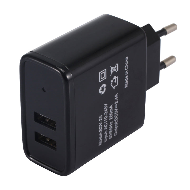 EU 5V 2.4A Dual USB Charger Power Adapter Intelligent Recognition For Smartphone Tablet PC