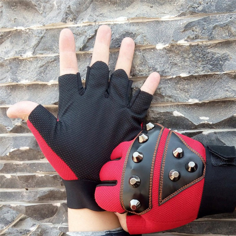 FAITH PRO Hunting Sports Tactical Half Finger Leather Cooler Motorcycle Bike Anti Skid Gloves
