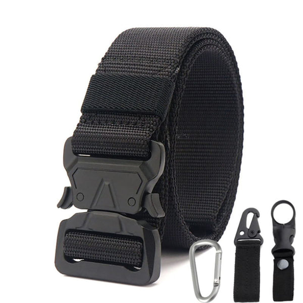 Xmund XD-TB3 125cm Men's 1000D Nylon Belt Metal Buckle Quick Release Tactical Belts With Carabiner Eagle Mouth Buckle Beverage Hanging Belt
