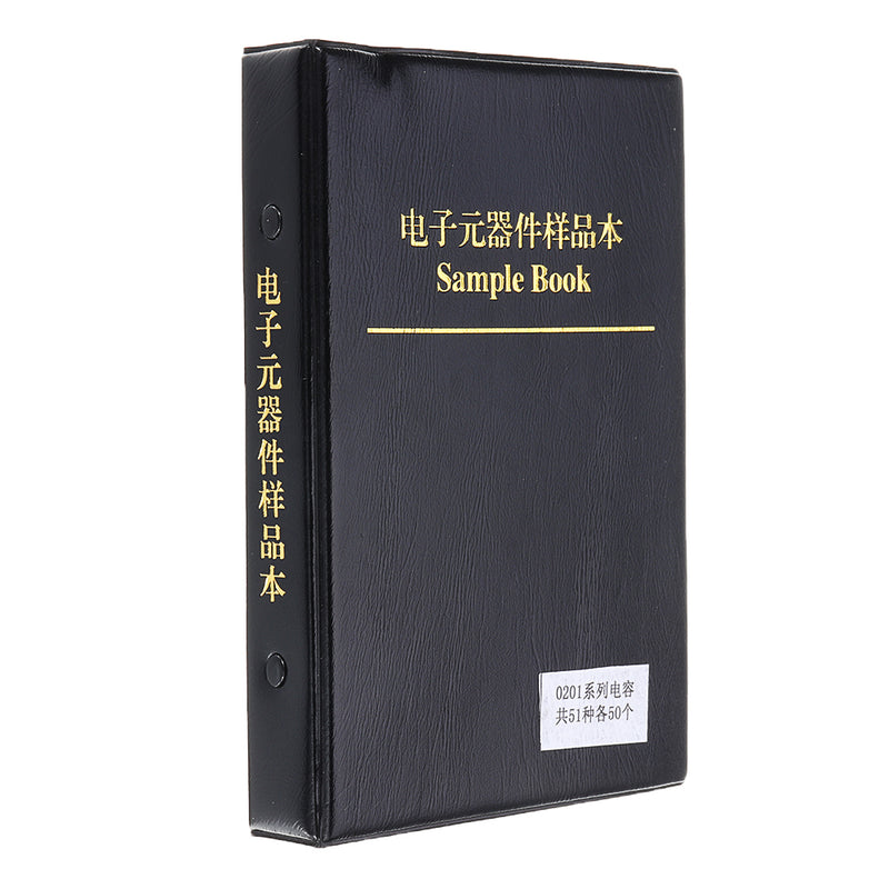 2550pcs 51values*50pcs 0201 SMD Capacitor Sample Book 0.5PF~220NF Capacitor Assortment Kit