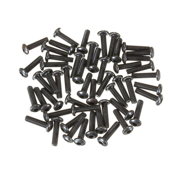 Suleve M3CH10 50Pcs M3 Carbon Steel Hex Socket Button Round Head Cap Screws Bolts 4-20mm Optional Length