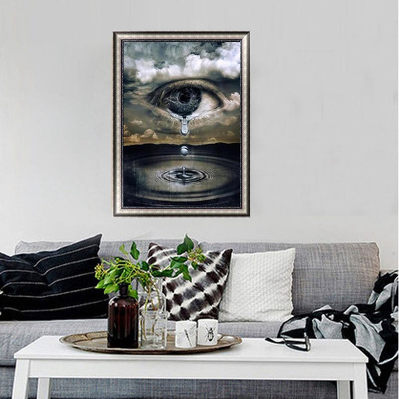 5D Diamond Painting Rhinestone Full Mosaic Craft Eye With Tears Cross Stitch Home Decorations