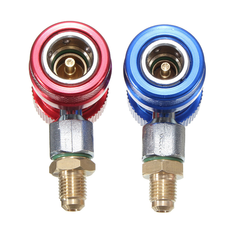 Adapter R134A Quick Coupler 90 Low & High Side AC Manifold Extractor Valve Core