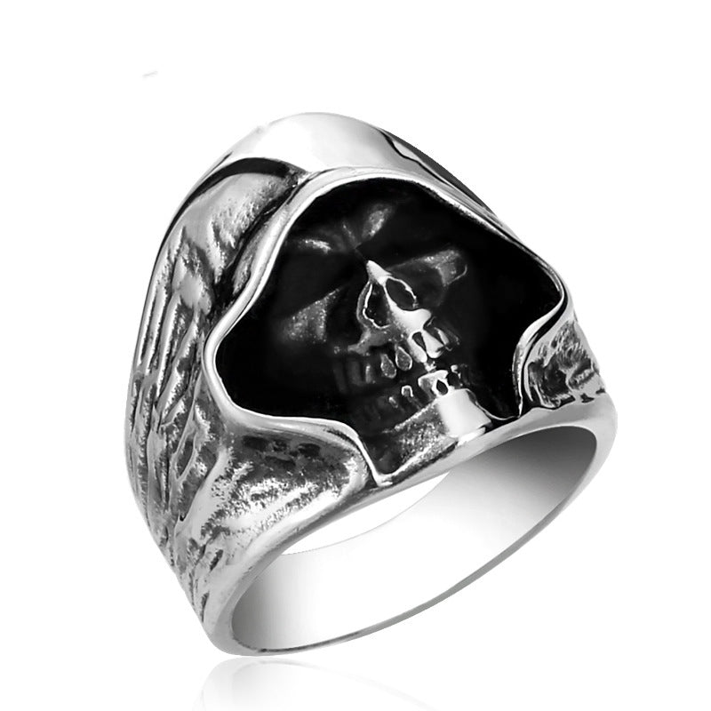 Black Skull Ring Of Death Stainless Steel Ring