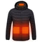 Electric USB Intelligent Heated Warm Back Abdomen Neck Cervical Spine Hooded Winter Jacket Motorcycle Skiing Riding Coats