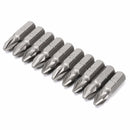 10pcs PZ2 25mm Drive Screwdriver Bits Hex Magnetic Power Tool