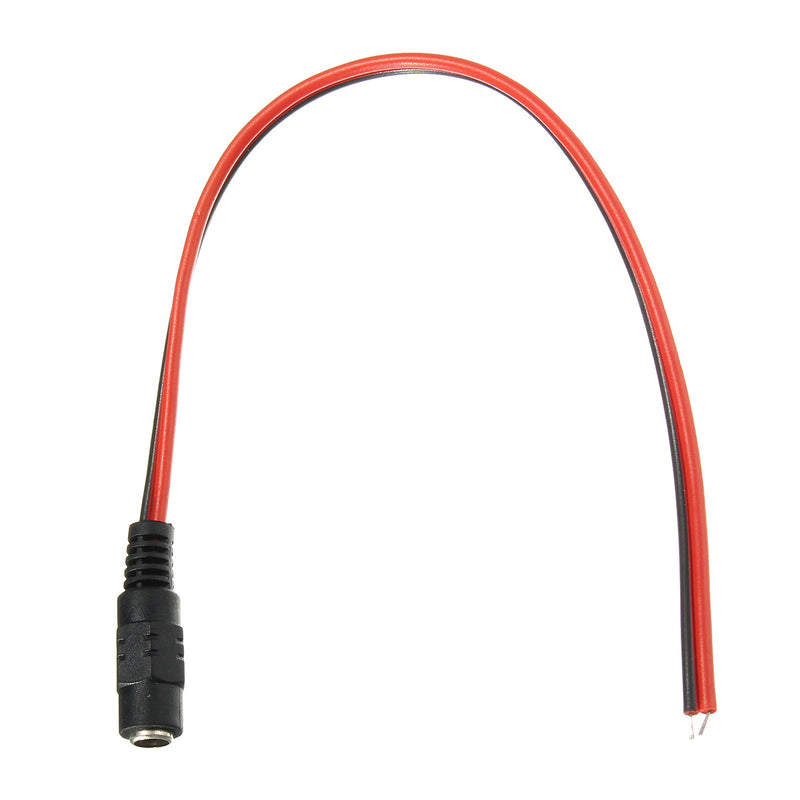 10PCS LUSTREON DC12V Female Power Supply Jack Connector Cable Plug Cord Wire 5.5mm x 2.1mm