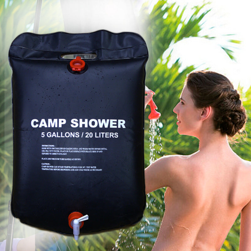 1/2 Pcs/set Portable Solar Camping Shower Bag 20L Travel Shower Bath Bag Water Bag BBQ Hiking Water Storage Solar Heat Water