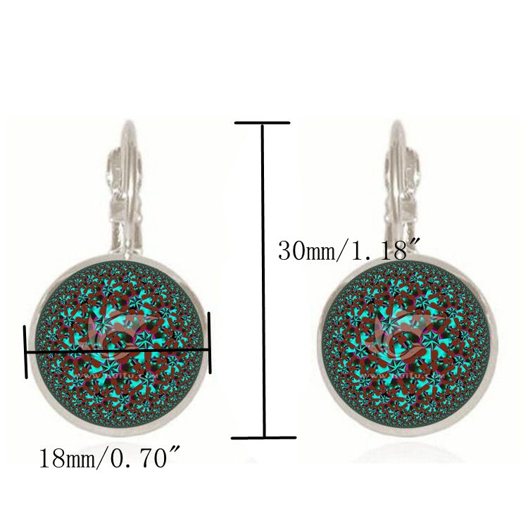 Bohemian Green Flower Earrings Round Shape Drop Earrings Retro French Earring For Women