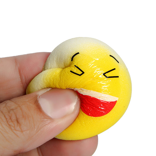 5PCS New Cute Funny Face Simulate Smashed Bean Bun Bread Squishy Toy Stress Reliever Phone Chain