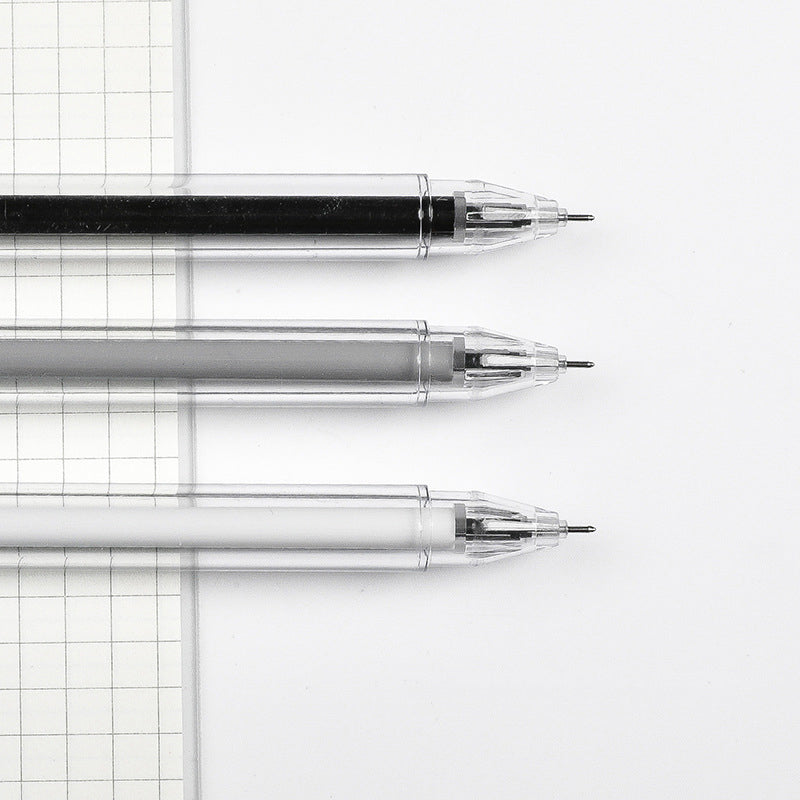 XIAOMI Ecosystem Deli A025B-01 12 Pcs/box Full Needle 0.38mm 0.5mm Gel Pen Transparent Barrels Black Ink Simple Writing Signing Pens Office School Supplies
