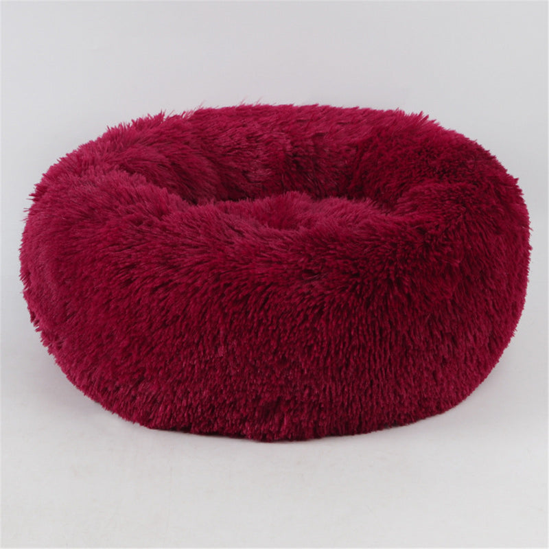 4 Size Dog Cat Round Bed Sleeping Bed Plush Pet Bed Kennel Sleeping Cushion Puppy