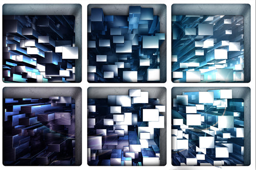 PAG 6pcs 13x13cm Water Shadow Ocean/Forest Seires Pattern 3D Non-Slip Waterproof Bathtub Mat Sticker