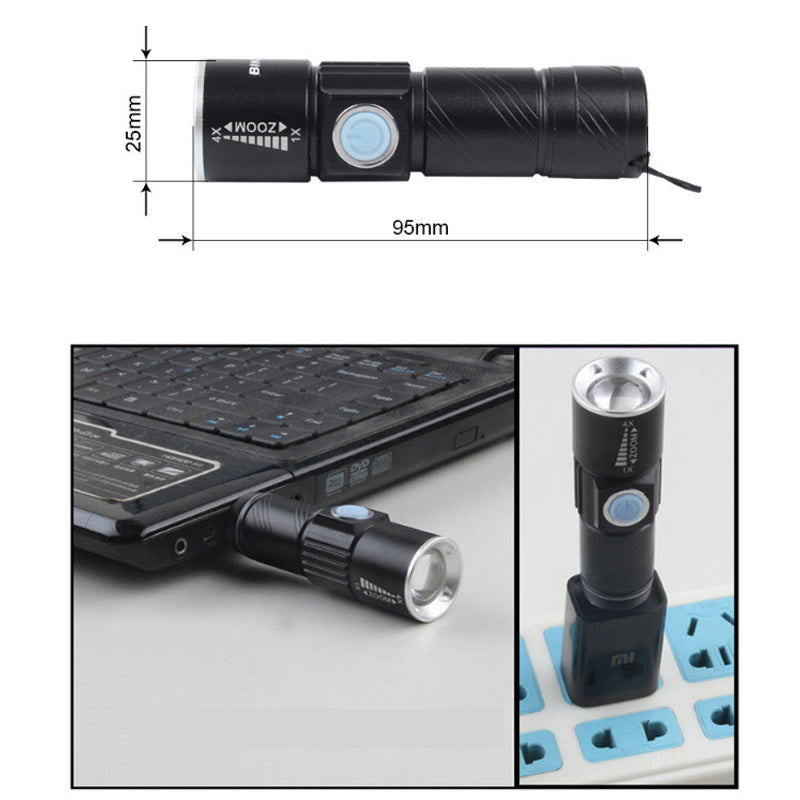 XANES XL33 650LM Headlights Waterproof USB Rechargeable Flashlight With Bracket Motorcycle Xiaomi E-Scooter Bike Bicycle Cycling