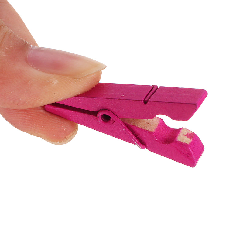 50Pcs Very Small Size 25mm Mini Natural Wooden Clips Photo Clips Clothespin Craft Decorations Clip
