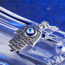 REZEX Buddhist Men's Necklace Titanium Steel Gold Silver Buddha Palm Pendant Necklace With Case