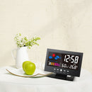 Bakeey Digital LCD Thermometer Hygrometer Sound Activated Screen Weather Forecast Temperature Trend Calendar Snooze Alarm Clock