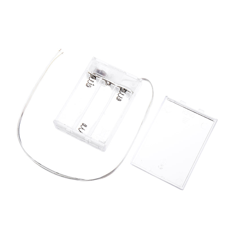 Transparent Battery Box Holder Fully Sealed with Switch for 3 x AA Batteries