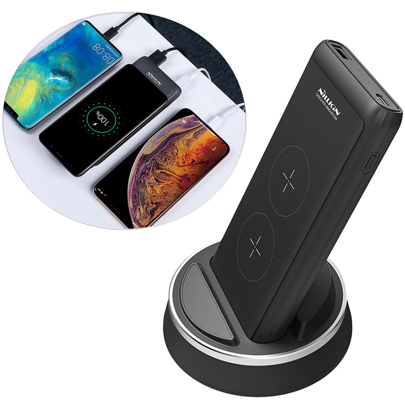 Nillkin 2 in 1 Fast Charging 10000mAh Power Bank Dual Coils Wireless Charger for iPhone XS HUAWEI P30 XIAOMI MI8 MI9 Laptop