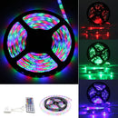 3M 5M 10M SMD3528 Non-waterproof RGB LED Strip Light DC12V + 44 Key IR Remote Control for Home Decoration