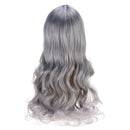 Women Wig Full Wavy Hair Extensions Heat Resistant Synthetic Grey