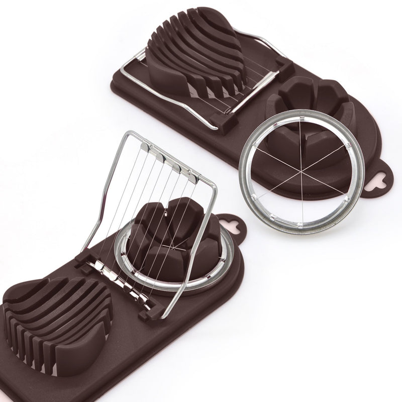 KCASA KC-ES070 2 In 1 Stainless Steel Mushroom Boiled Egg Slicer Cutter Mold Kitchen Cooking Tools