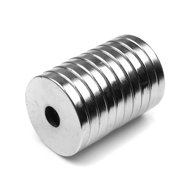 10Pcs 20x3mm NdFeB Neodymium Magnet with 3mm Hole Countersunk Round Ring Magnets