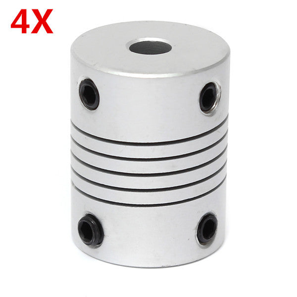 4Pcs 5mm x 8mm Aluminum Flexible Shaft Coupling OD19mm x L25mm CNC Stepper Motor Coupler Connector